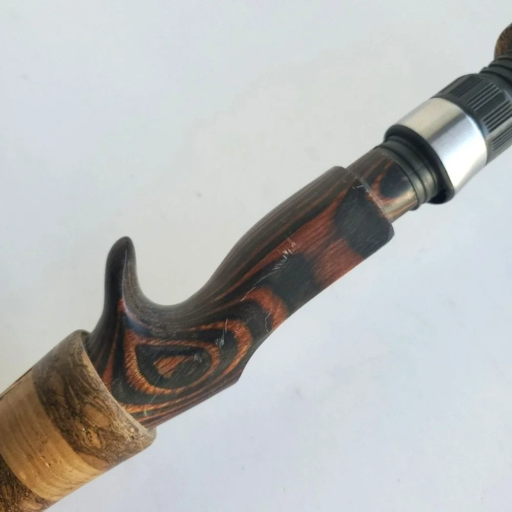 VTG Lyle Bamboo Fishing Rod 5'5in 67in Tigerwood handle Green Angler Light 1pc
